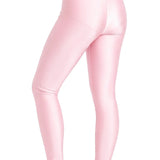 Girls Shiny High Waisted Leggings – Dance & Gymnastics Stretch Tights
