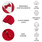Baby Boy Tuxedo Romper Suit | Bow Tie & Necktie | 100% Cotton Footed Coverall
