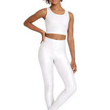 Girls Shiny High Waisted Leggings – Dance & Gymnastics Stretch Tights