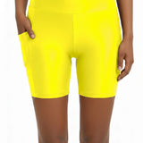 Lilax Girls Athletic Shorts with Pocket High Waisted Biker Shorts for Dance Yoga Gymnastics