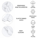 Baby Boy Tuxedo Romper Suit | Bow Tie & Necktie | 100% Cotton Footed Coverall
