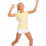 Girls' Basic Short Puff Sleeve Round Neck Cotton T-Shirt