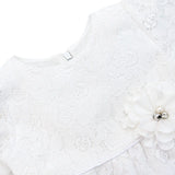 Baby Girls' Lace Floral Embroidered Dress with Matching Shoes Christening Baptism Dress