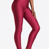 Girls Shiny High Waisted Leggings – Dance & Gymnastics Stretch Tights