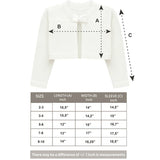 Little Girls' Long Sleeve Bowknot Closure Bolero Cardigan