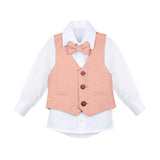 Boys Formal Suit 4 Piece Vest, Pants and Tie Dresswear Suit Set