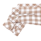 Boys Cotton Plaid Suspender Pant Set