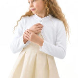 Little Girls' Knit Long Sleeve Button Closure Bolero Cardigan Shrug