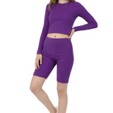 Lilax Girls' Long Sleeve Crop Top – Soft Cotton, 4-Way Stretch, Breathable Everyday Tee