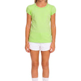 Girls' Basic Short Puff Sleeve Round Neck Cotton T-Shirt