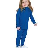 Little Girls Cotton Basic Turtleneck Shirt & Leggings Set