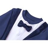 Baby Boy Footie Tuxedo Outfit with Bow Tie for Christmas Holidays - The Perfect Gentleman Look