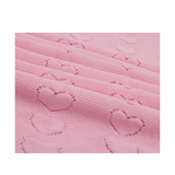 Baby Girl Cotton Knit Heart Receiving Blanket