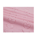 Baby Girl Cotton Knit Heart Receiving Blanket