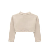 Baby Girls' Long Sleeve Knit Button Closure Bolero Shrug