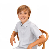 Lilax Boys Classic Short Sleeve Button Down Casual Solid Dress Shirt
