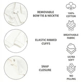 Baby Boy Tuxedo Romper Suit | Bow Tie & Necktie | 100% Cotton Footed Coverall
