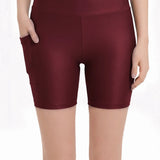 Lilax Girls Athletic Shorts with Pocket High Waisted Biker Shorts for Dance Yoga Gymnastics
