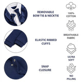 Baby Boy Tuxedo Romper Suit | Bow Tie & Necktie | 100% Cotton Footed Coverall