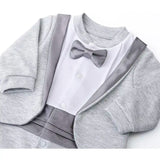 Baby Boy Footie Tuxedo Outfit with Bow Tie for Christmas Holidays - The Perfect Gentleman Look