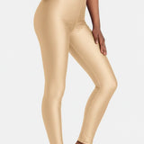 Girls Shiny High Waisted Leggings – Dance & Gymnastics Stretch Tights