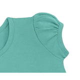 Girls' Basic Short Puff Sleeve Round Neck Cotton T-Shirt