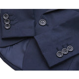 Boys 5-Piece Slim Fit Textured Suit Set With Satin Lapels