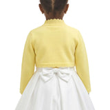 Little Girls' Knit Long Sleeve Button Closure Bolero Cardigan Shrug