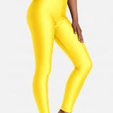 Girls Shiny High Waisted Leggings – Dance & Gymnastics Stretch Tights