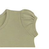 Baby Cotton Puff Sleeve Basic Crewneck T-Shirt