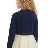 Little Girls' Knit Long Sleeve Button Closure Bolero Cardigan Shrug