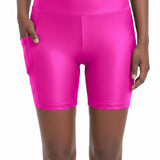 Lilax Girls Athletic Shorts with Pocket High Waisted Biker Shorts for Dance Yoga Gymnastics