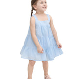 Toddler Cotton Layered Square Neckline Dress