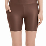 Lilax Girls Athletic Shorts with Pocket High Waisted Biker Shorts for Dance Yoga Gymnastics