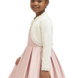 Little Girls' Knit Long Sleeve Button Closure Bolero Cardigan Shrug