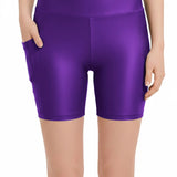 Lilax Girls Athletic Shorts with Pocket High Waisted Biker Shorts for Dance Yoga Gymnastics