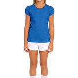 Girls' Basic Short Puff Sleeve Round Neck Cotton T-Shirt