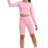 Girls' Soft Stretch Bike Shorts | Elastic Waist | Cotton Blend | Toddler & Kids Sizes 2T–12Y