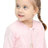 Little Girls' Knit Long Sleeve Button Closure Bolero Cardigan Shrug