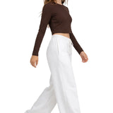 Lilax Girls' Long Sleeve Crop Top – Soft Cotton, 4-Way Stretch, Breathable Everyday Tee