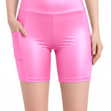 Lilax Girls Athletic Shorts with Pocket High Waisted Biker Shorts for Dance Yoga Gymnastics