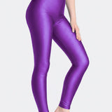 Girls Shiny High Waisted Leggings – Dance & Gymnastics Stretch Tights