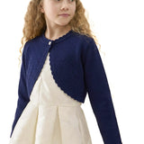 Girls Patterned Knit Bolero Cardigan