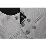 Boys 4-Piece Slim Fit Textured Suit Set
