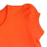 Girls' Basic Short Puff Sleeve Round Neck Cotton T-Shirt