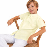 Lilax Boys Classic Short Sleeve Button Down Casual Solid Dress Shirt