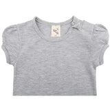 Baby Cotton Puff Sleeve Basic Crewneck T-Shirt