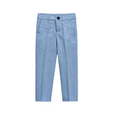 Boys Suit Set Slim Fit Vest, White Dress Shirt, Dress Pants and Bowtie 4 Piece Formal Suit Set