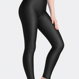 Girls Shiny High Waisted Leggings – Dance & Gymnastics Stretch Tights