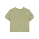 Girls Short Sleeve Crewneck Crop Top Tee